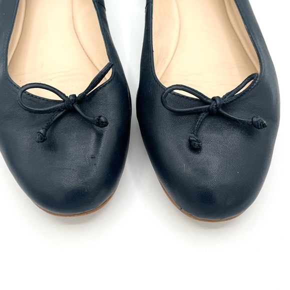 L.K Bennett Thea leather ballet flats Navy blue minimalist slip on shoes size 8 - Picture 9 of 13